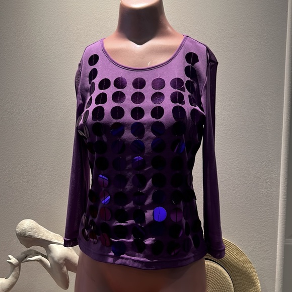 Purple Sequined Shirt - Picture 3 of 5